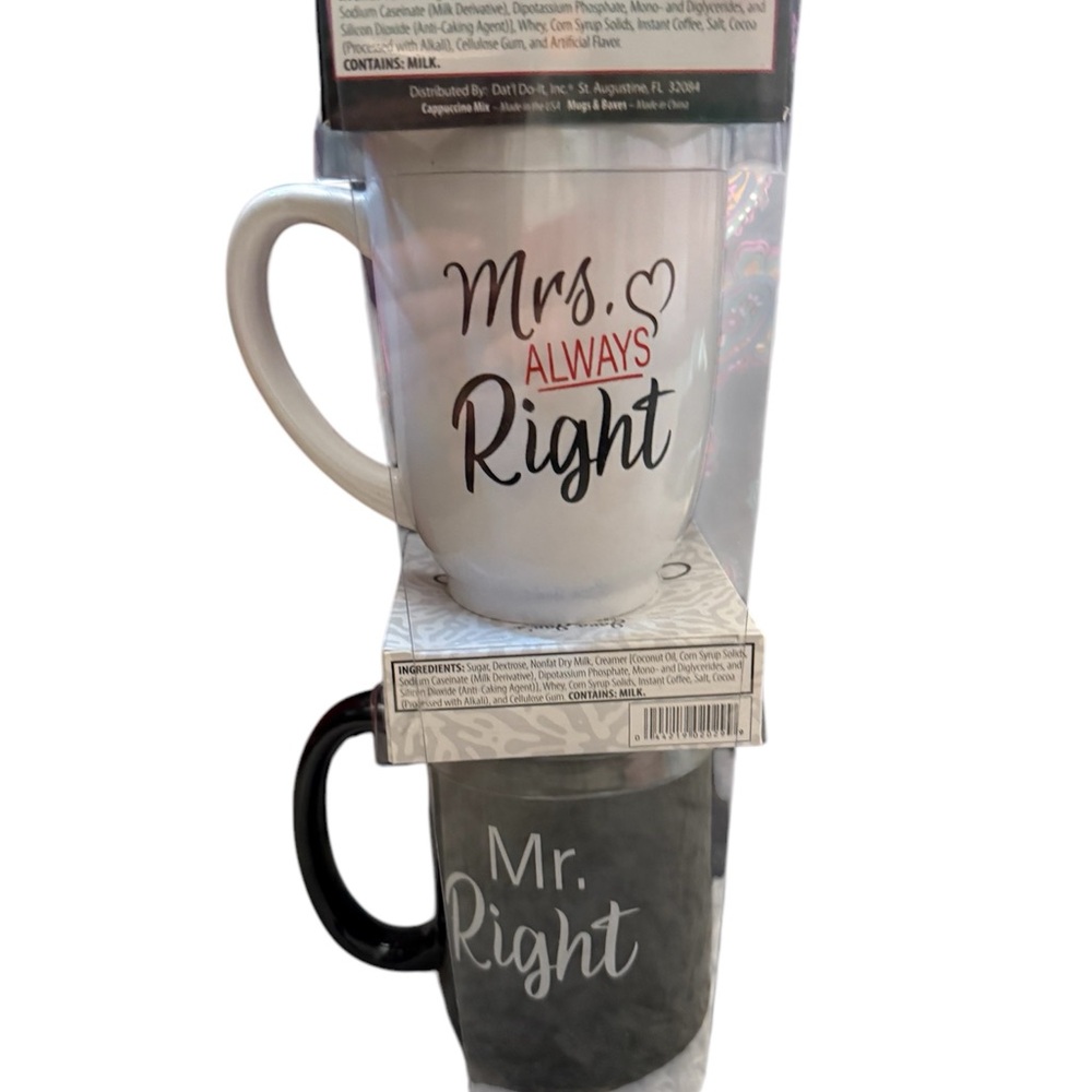 Mrs. Always Right and Mr. Right Mug Set